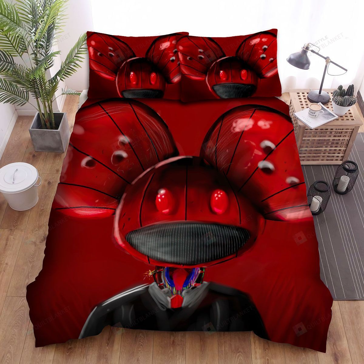 Deadmau5 Red Bed Sheets Spread Comforter Duvet Cover Bedding Sets