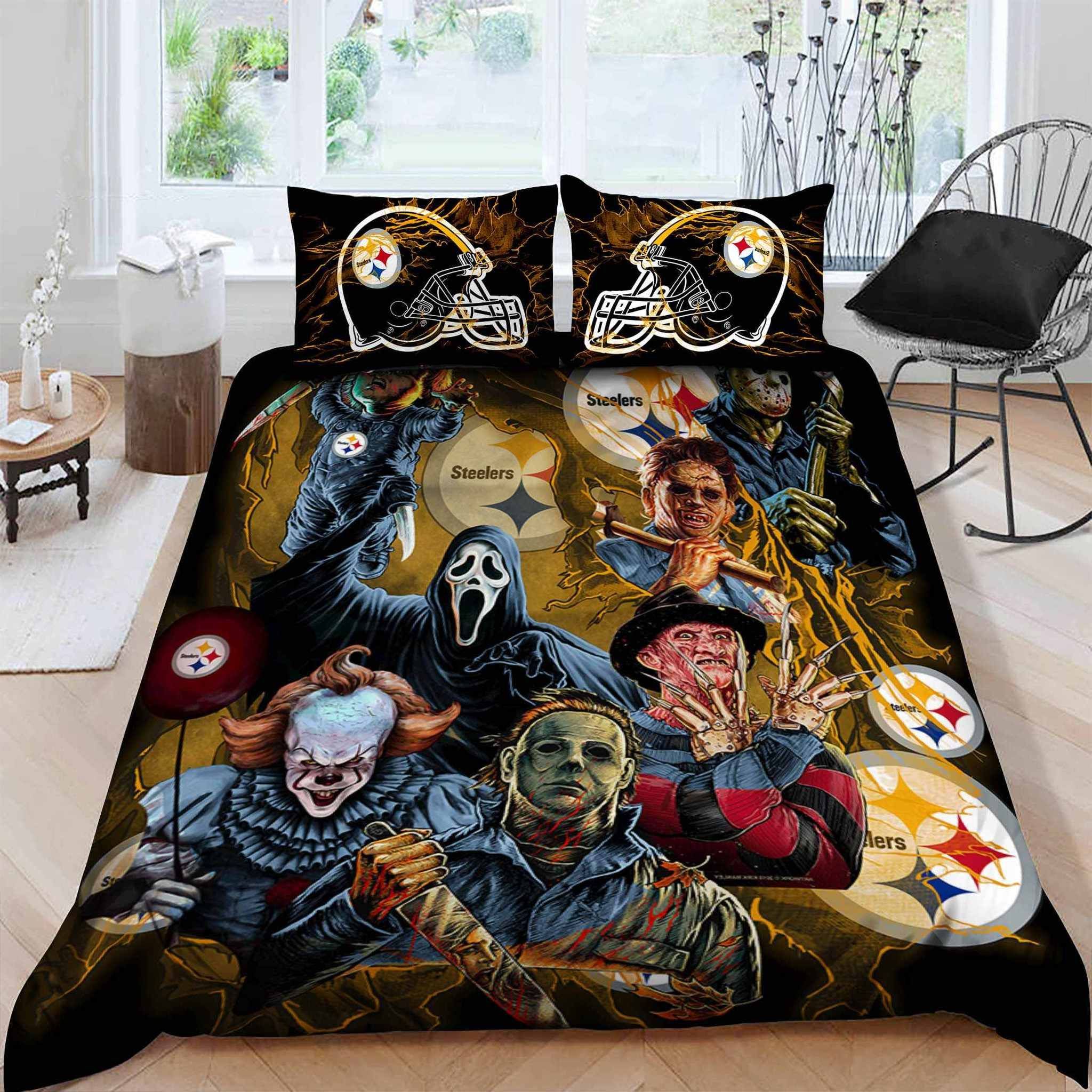 Pittsburgh Steelers Bedding Set Sleepy (Duvet Cover & Pillow Cases)