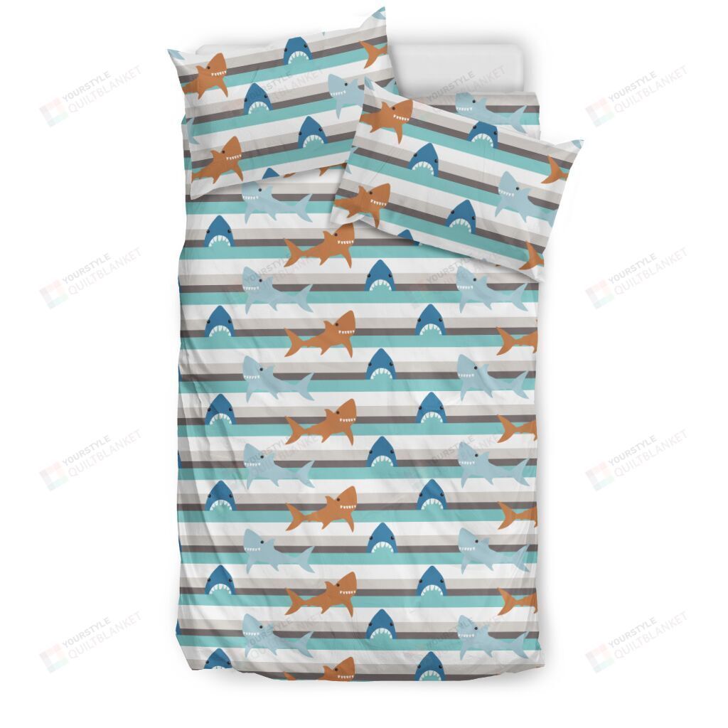 Shark Bedding Set Cotton Bed Sheets Spread Comforter Duvet Cover Bedding Sets