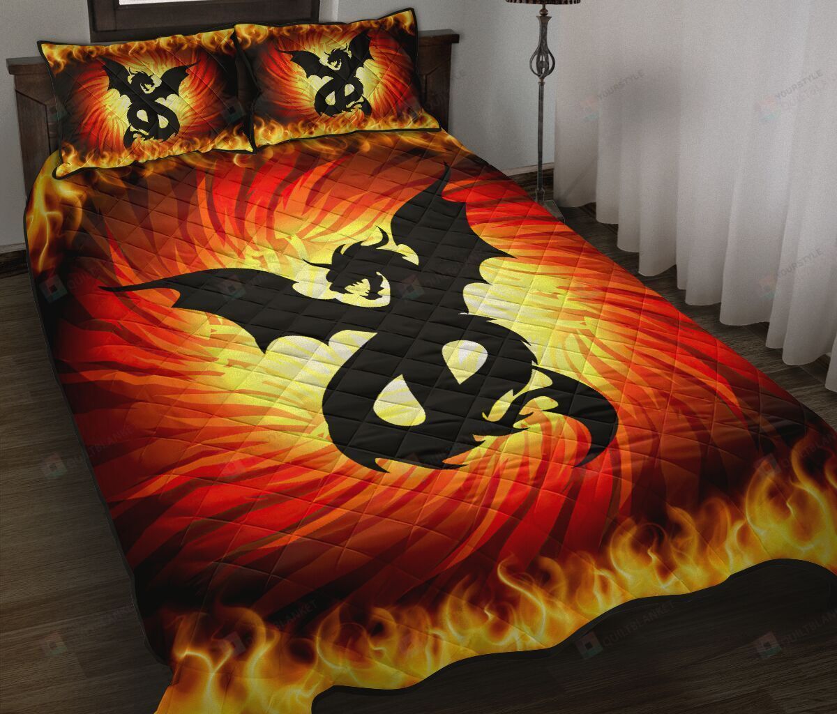 Dragon Fire Quilt Bedding Set