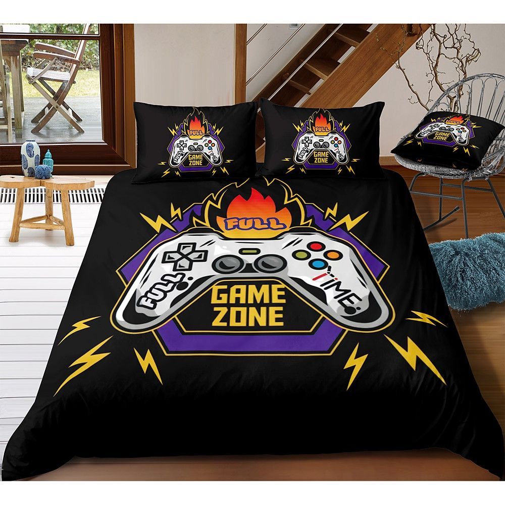 Gamer Zone Bedding Set Bed Sheets Spread Comforter Duvet Cover Bedding Sets