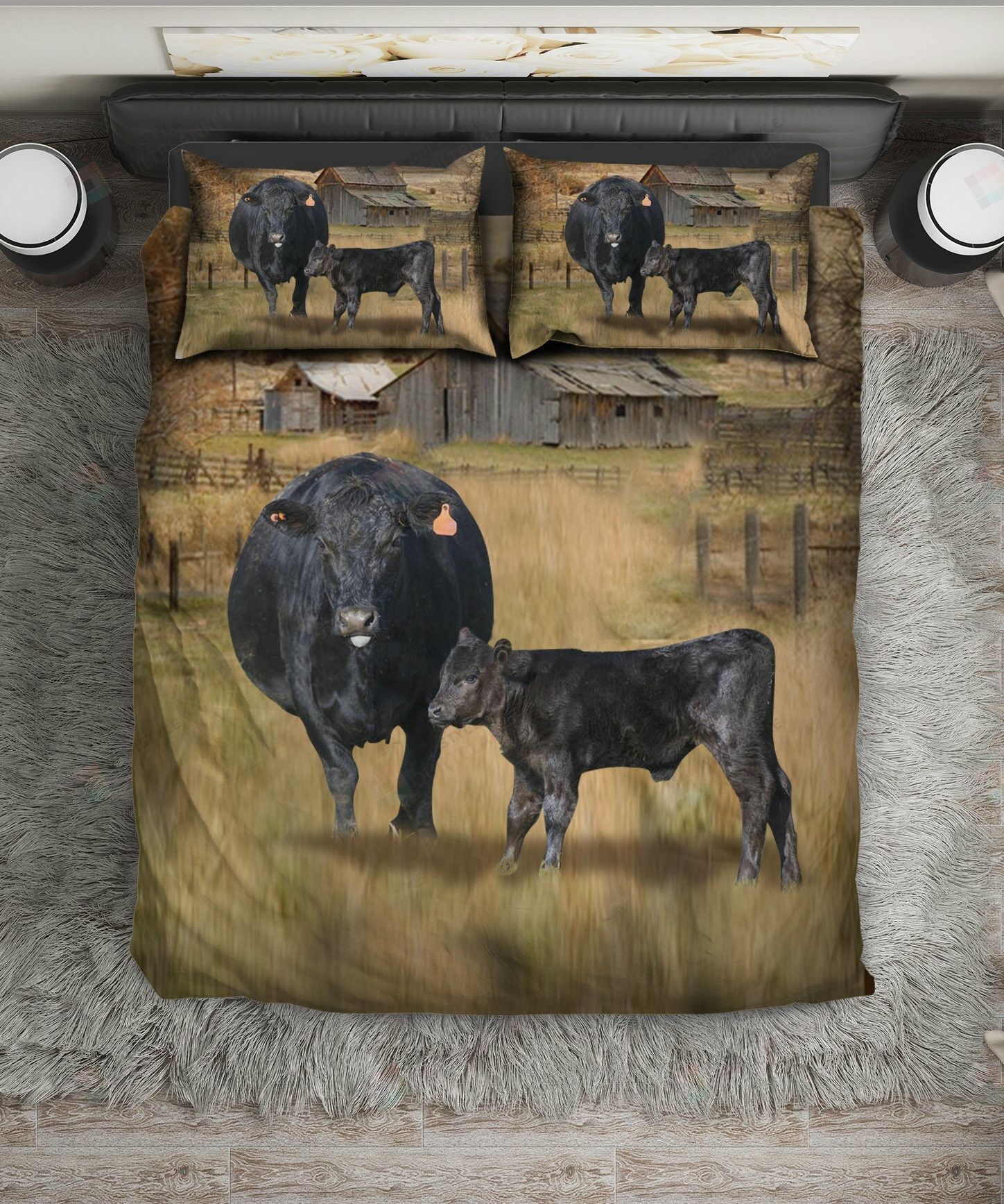 Angus Ranch Grass Bedding Set Bed Sheets Spread Comforter Duvet Cover Bedding Sets