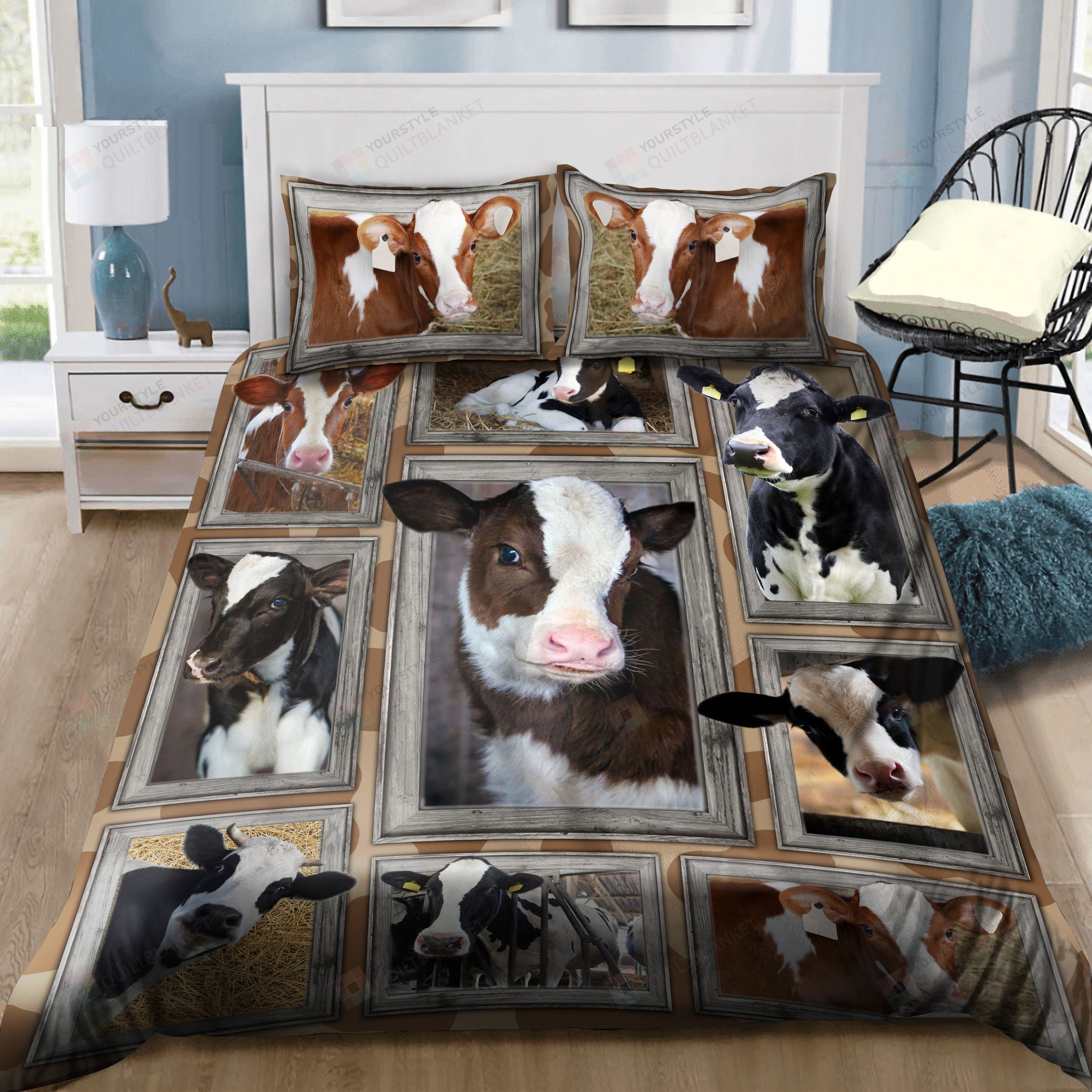 Cow Bedding Set Bed Sheets Spread Comforter Duvet Cover Bedding Sets