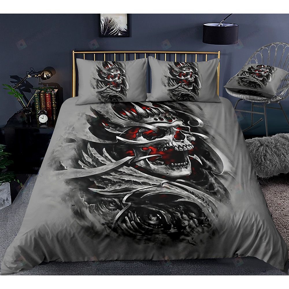 Skull Bedding Set Bed Sheets Spread Comforter Duvet Cover Bedding Sets