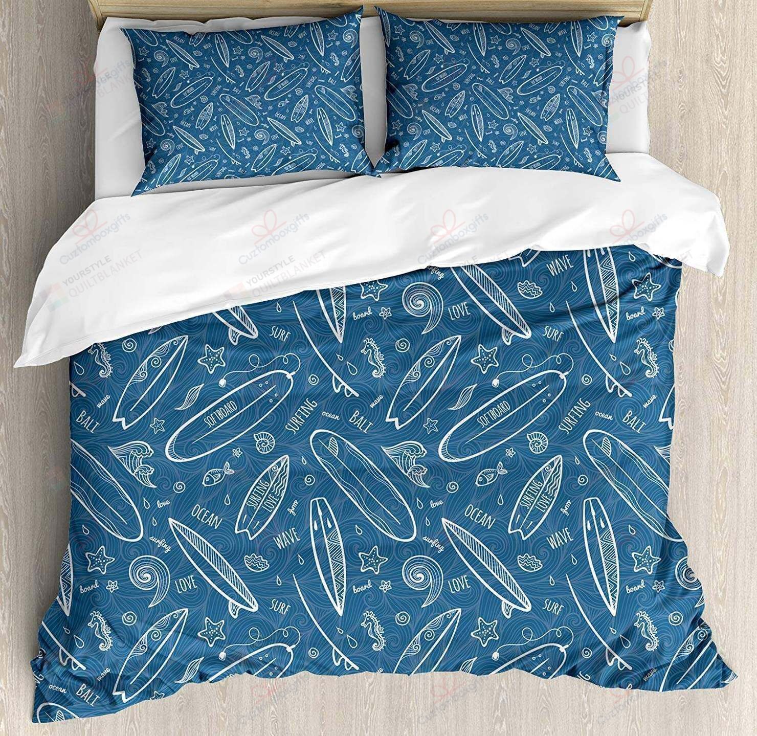 Surfboard Cotton Bed Sheets Spread Comforter Duvet Cover Bedding Sets
