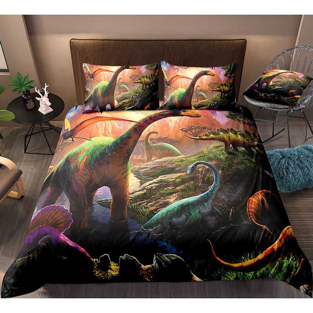 Dinosaur Bedding Set Cotton Bed Sheets Spread Comforter Duvet Cover Bedding Sets