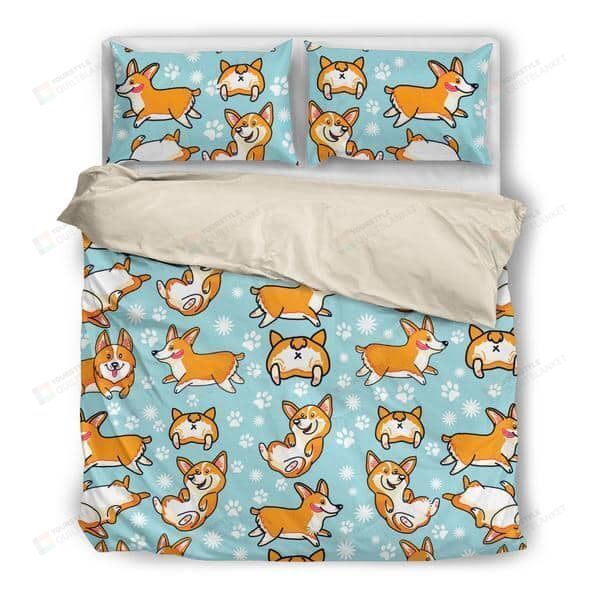 Corgi Cotton Bed Sheets Spread Comforter Duvet Cover Bedding Sets