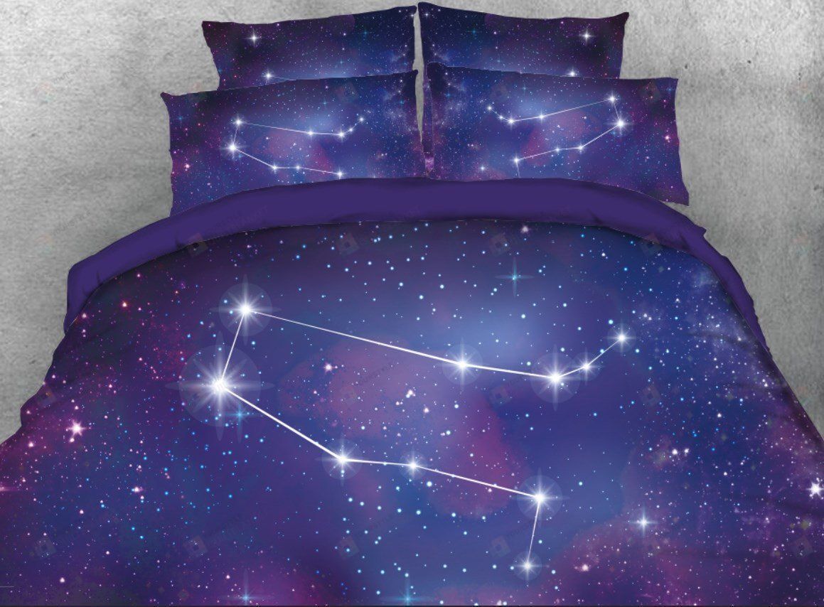 Galaxy Cotton Bed Sheets Spread Comforter Duvet Cover Bedding Sets