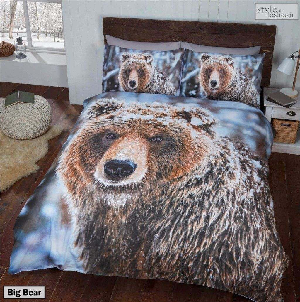 Bear Cotton Bed Sheets Spread Comforter Duvet Cover Bedding Sets
