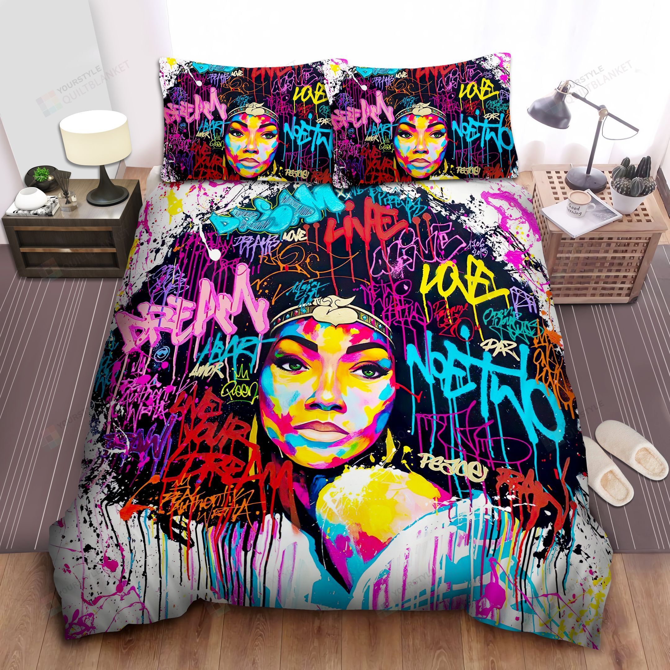 Creative Melanin Black Woman Bedding Set (Duvet Cover & Pillow Cases)