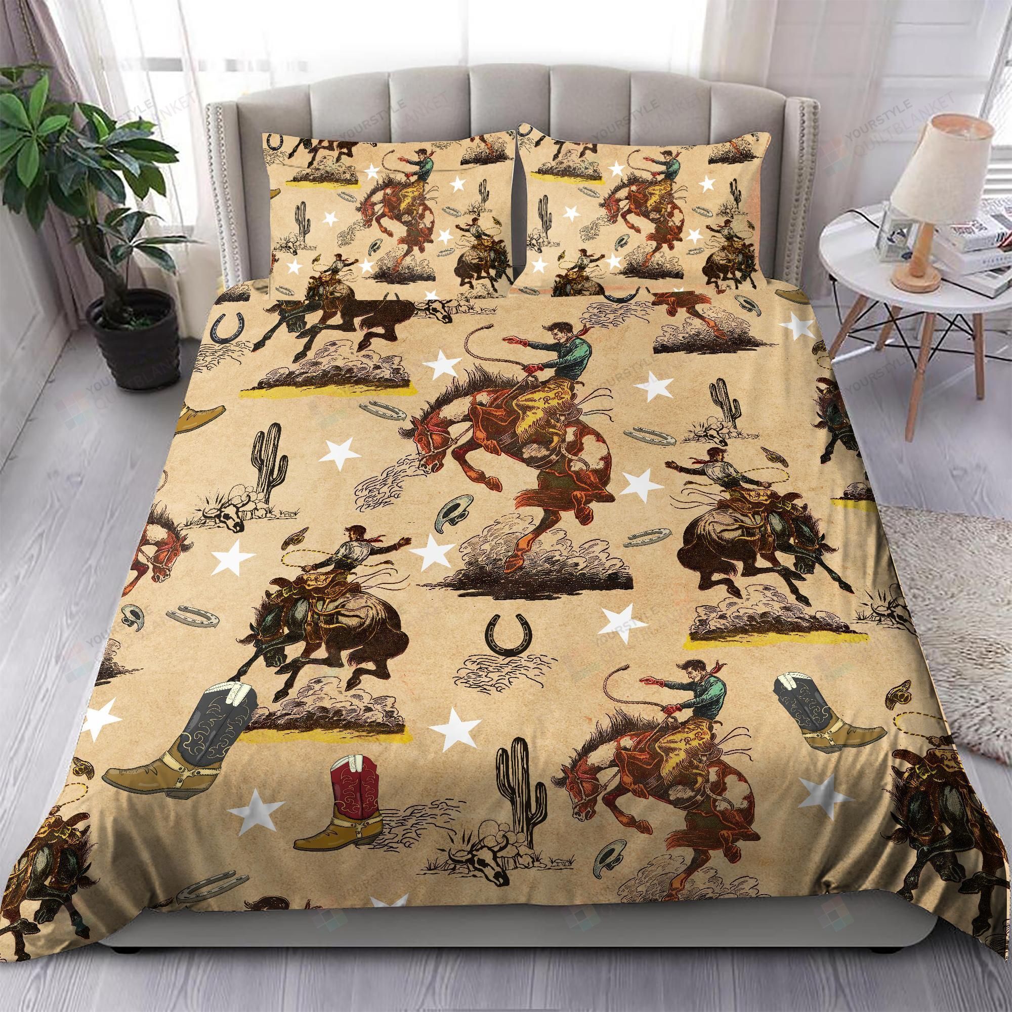 Cowboy Bedding Set Cotton Bed Sheets Spread Comforter Duvet Cover Bedding Sets