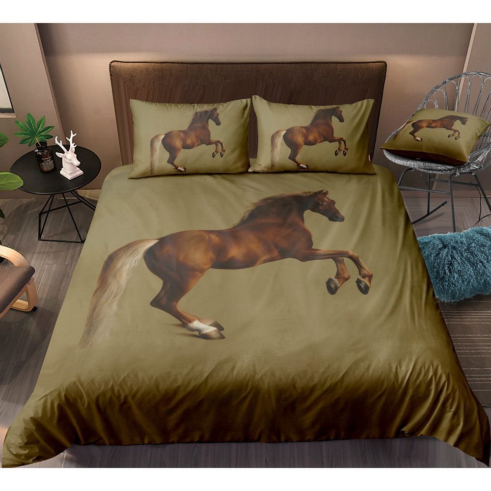 Brown Horse Bedding Set Bed Sheets Spread Comforter Duvet Cover Bedding Sets
