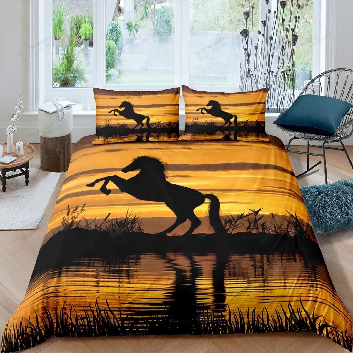 Horse Sunset Bedding Set Bed Sheet Spread Comforter Duvet Cover Bedding Sets