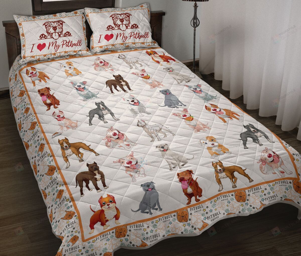 Pitbull - Love My Dogs Quilt Bedding Set