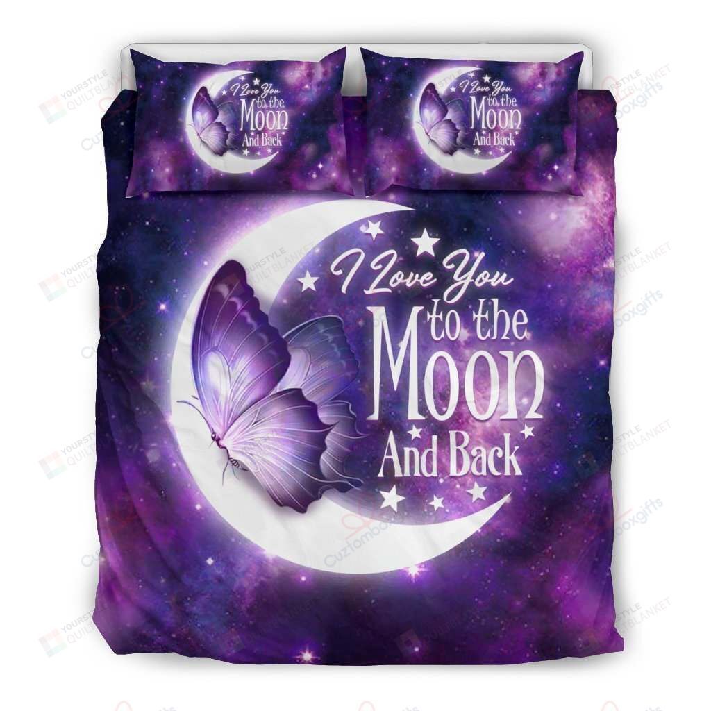 Butterfly I Love You To The Moon And Back Bedding Set Bed Sheets Spread Comforter Duvet Cover Bedding Sets