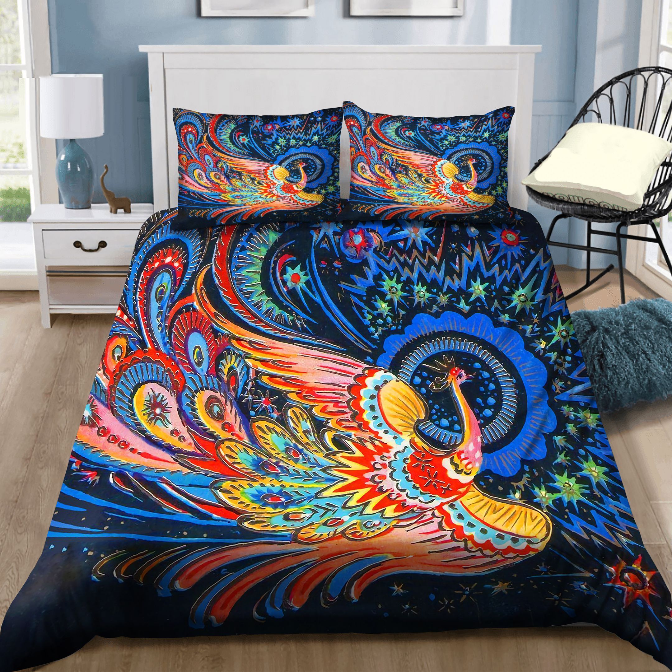 Peacock Art Bedding Set Bed Sheets Spread Comforter Duvet Cover Bedding Sets