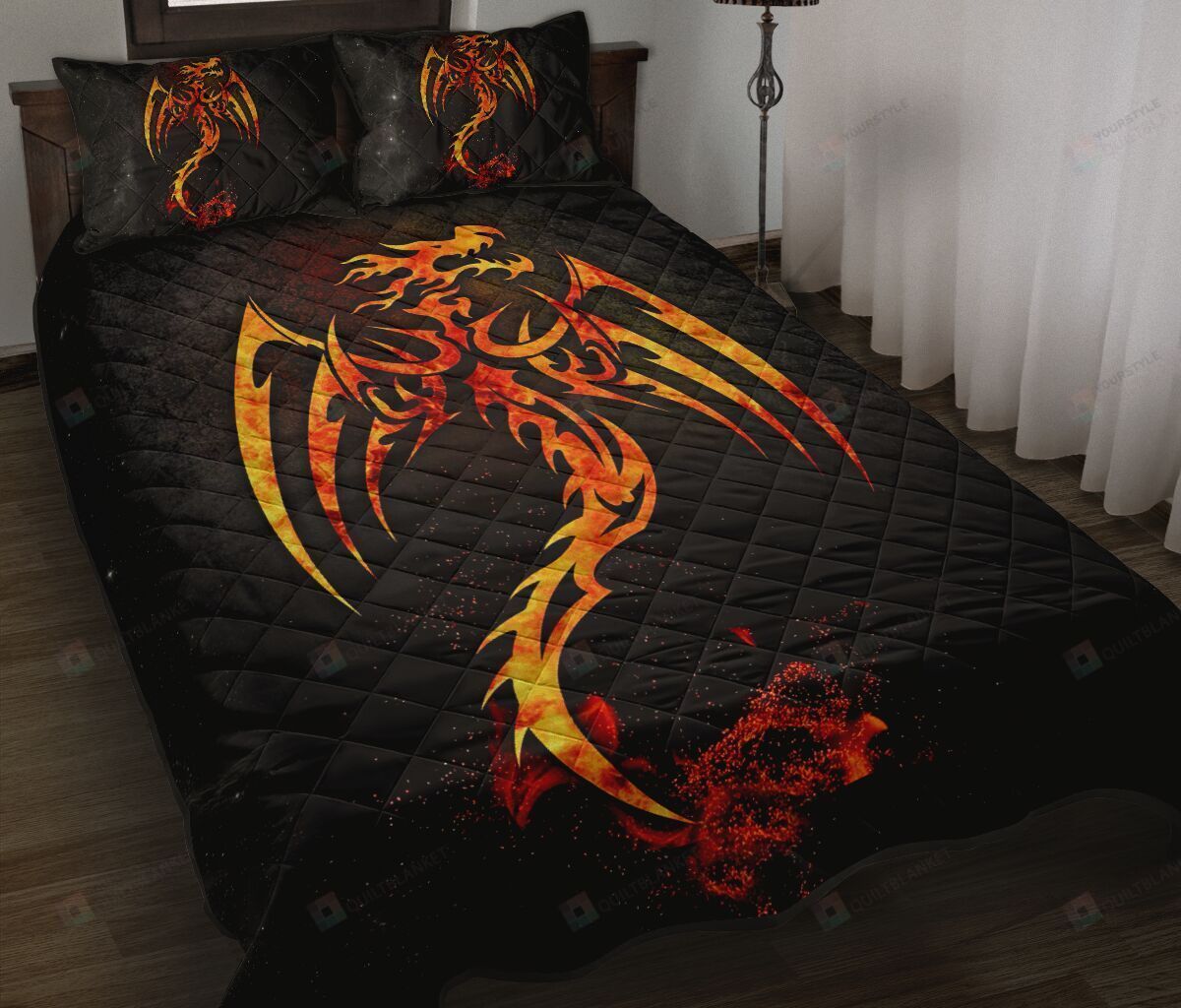 Dragon Fire Style Quilt Bedding Set