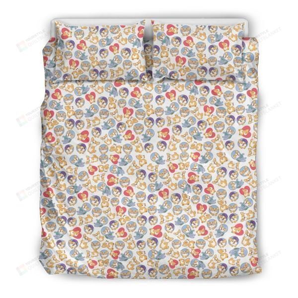 Corgi Pet Beige Bedding Set Bed Sheets Spread Comforter Duvet Cover Bedding Sets