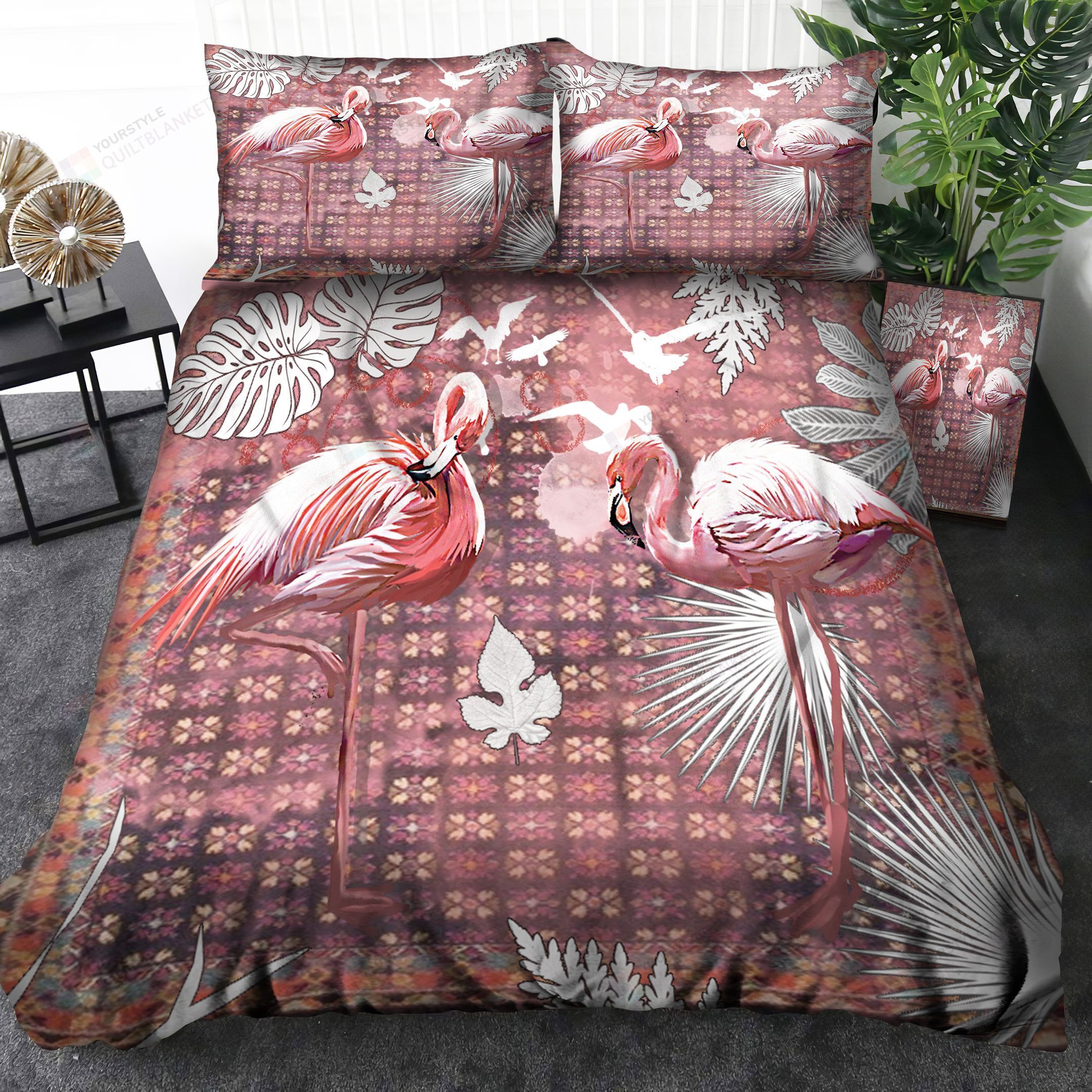 Flamingo Bedding Set Bed Sheets Spread Comforter Duvet Cover Bedding Sets