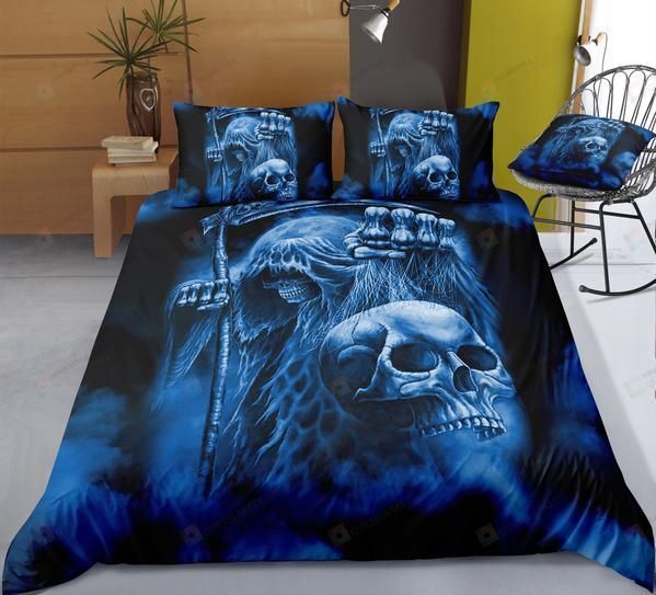 Skull Cotton Bed Sheets Spread Comforter Duvet Cover Bedding Sets