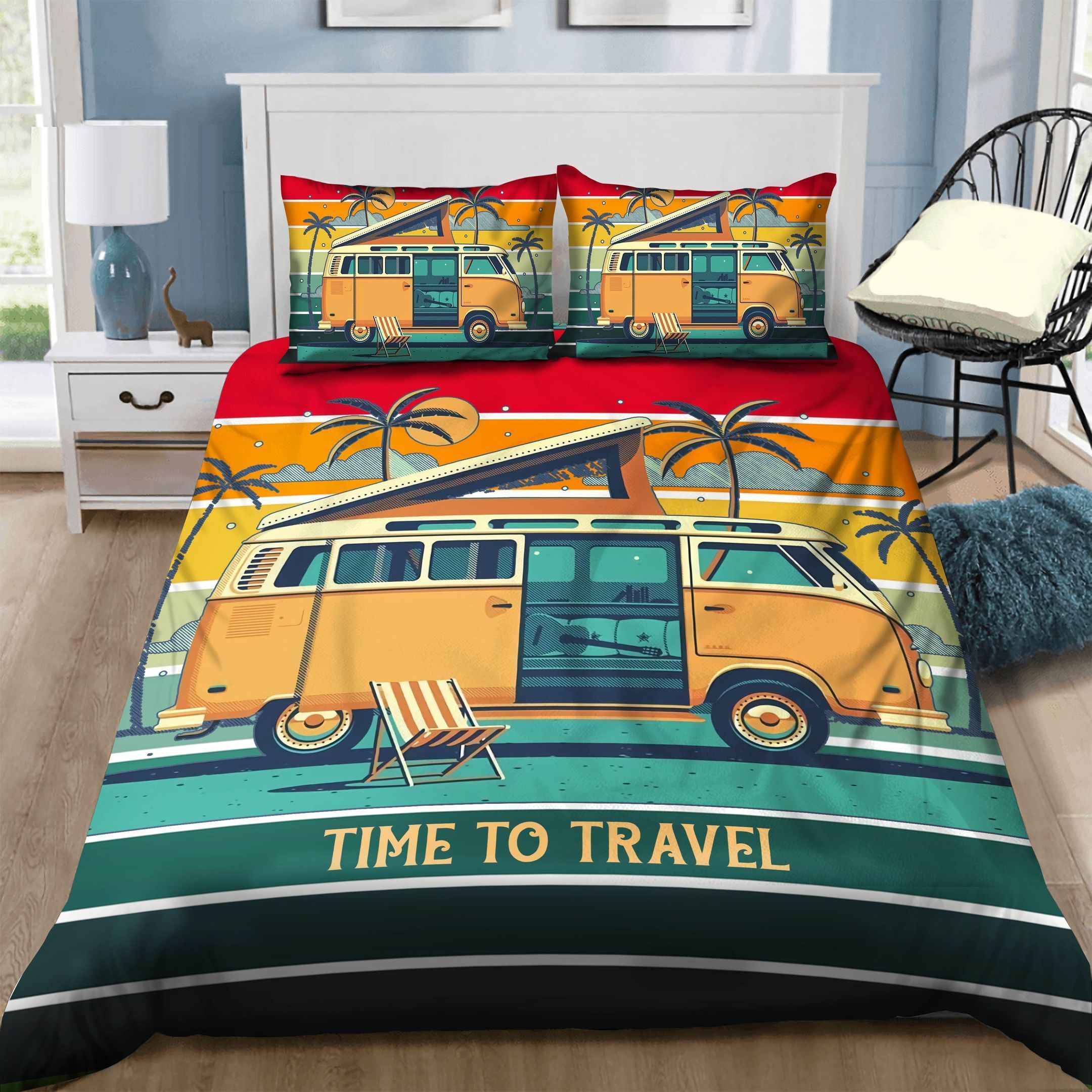 Traveling Cotton Bed Sheets Spread Comforter Duvet Cover Bedding Sets