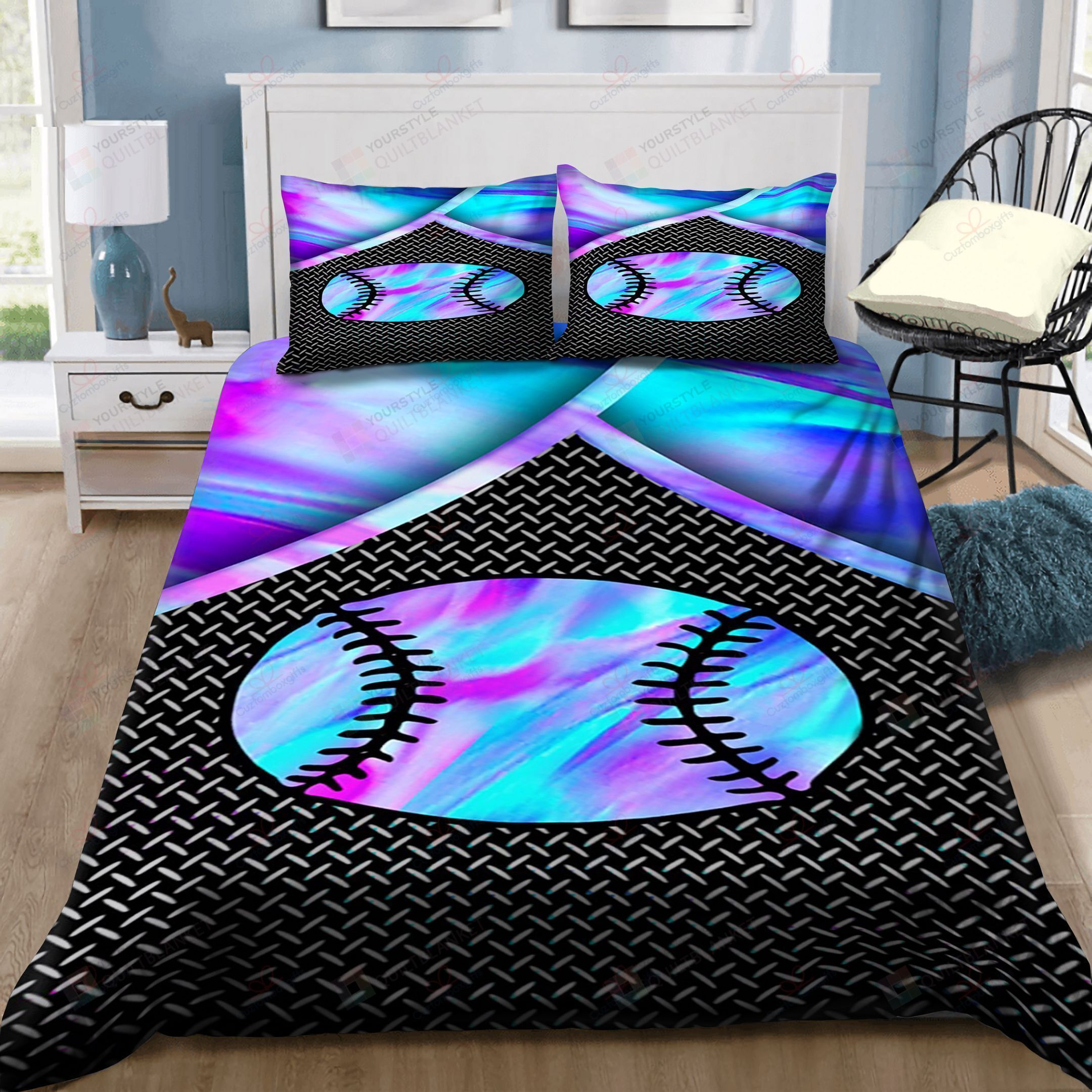 Softball Liquid Style Bedding Set Bed Sheets Spread Comforter Duvet Cover Bedding Sets