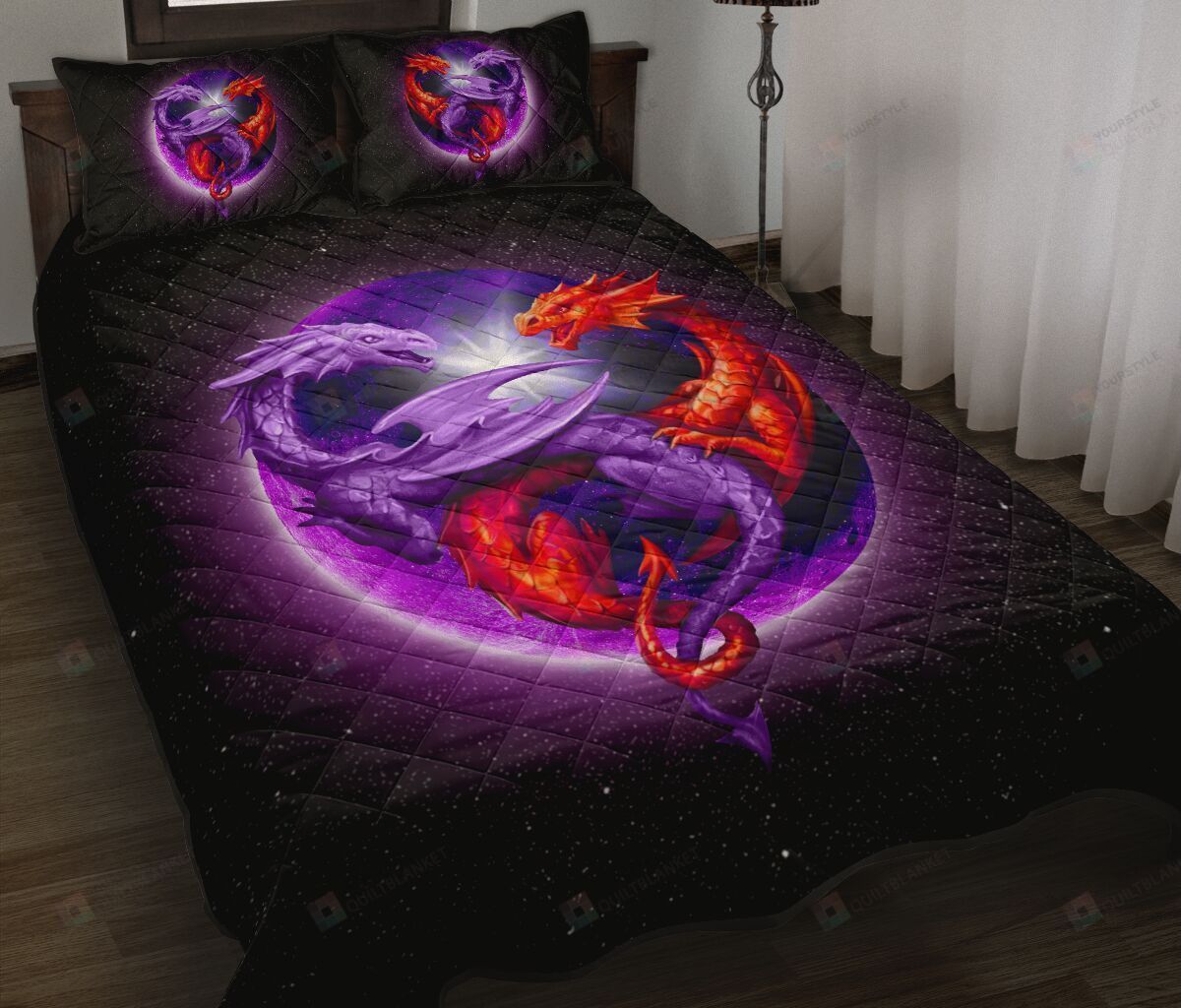 Dragon Heart Moon Quilt Bedding Set