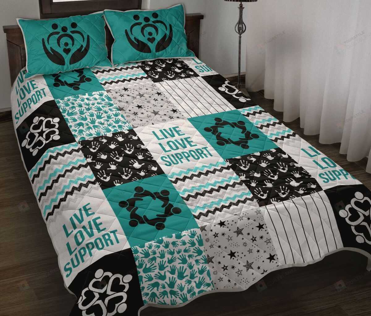 Social Work Shape Pattern Quilt Bedding Set