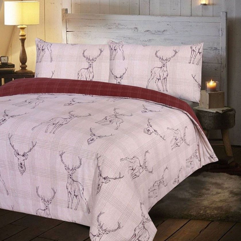 Deer Cotton Bed Sheets Spread Comforter Duvet Cover Bedding Sets