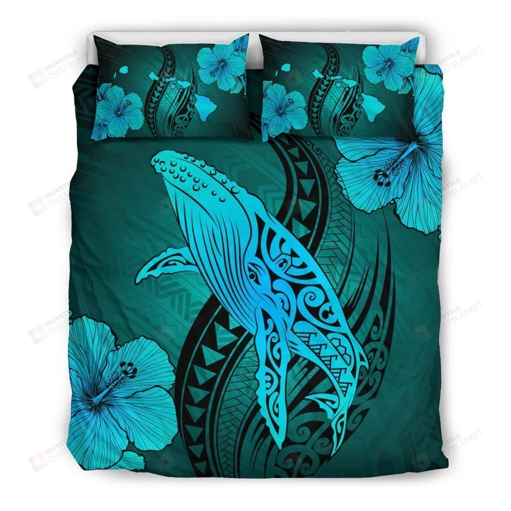 Alohawaii Bedding Set Whale Swim Poly Cotton Bed Sheets Spread Comforter Duvet Cover Bedding Sets