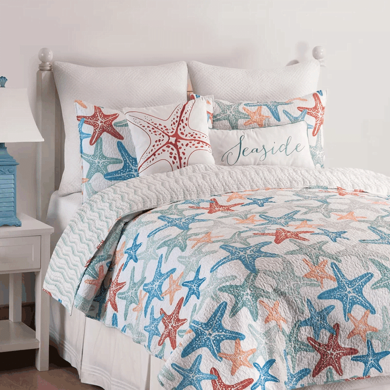 Starfish Cotton Bed Sheets Spread Comforter Duvet Cover Bedding Sets