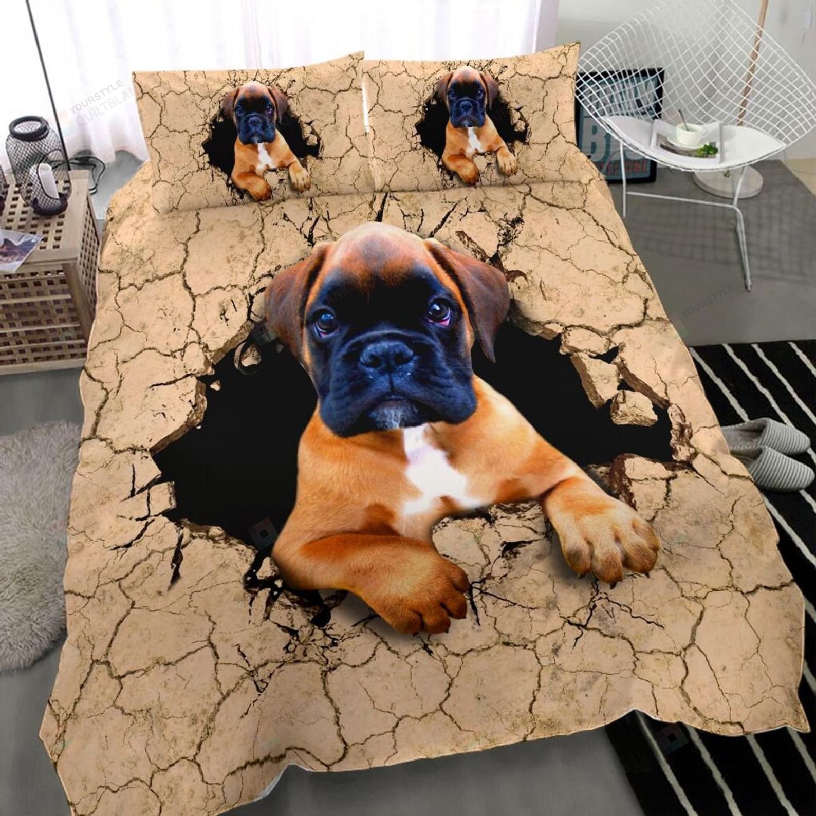 Boxer Dog Bedding Set Bed Sheets Spread Comforter Duvet Cover Bedding Sets