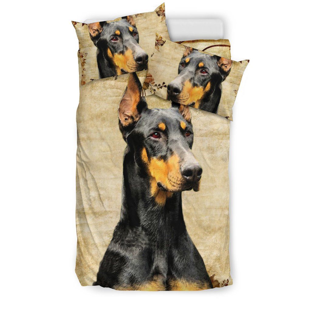 Dobermann Dog Print Bedding Set Bed Sheets Spread Comforter Duvet Cover Bedding Sets