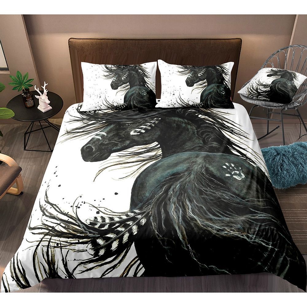 Horse Bedding Set Bed Sheets Spread Comforter Duvet Cover Bedding Sets