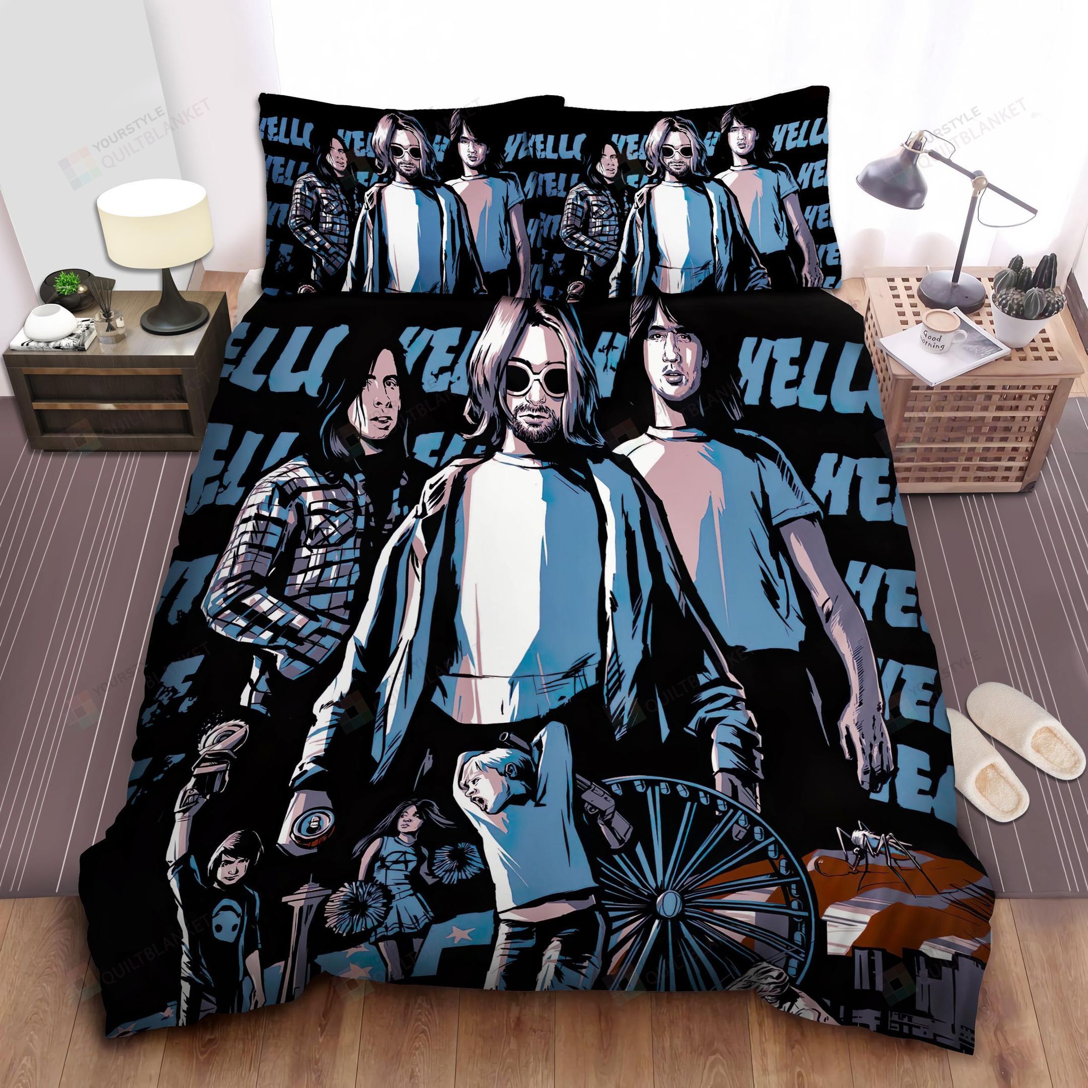 Nirvana Members Bed Sheets Spread Comforter Duvet Cover Bedding Sets