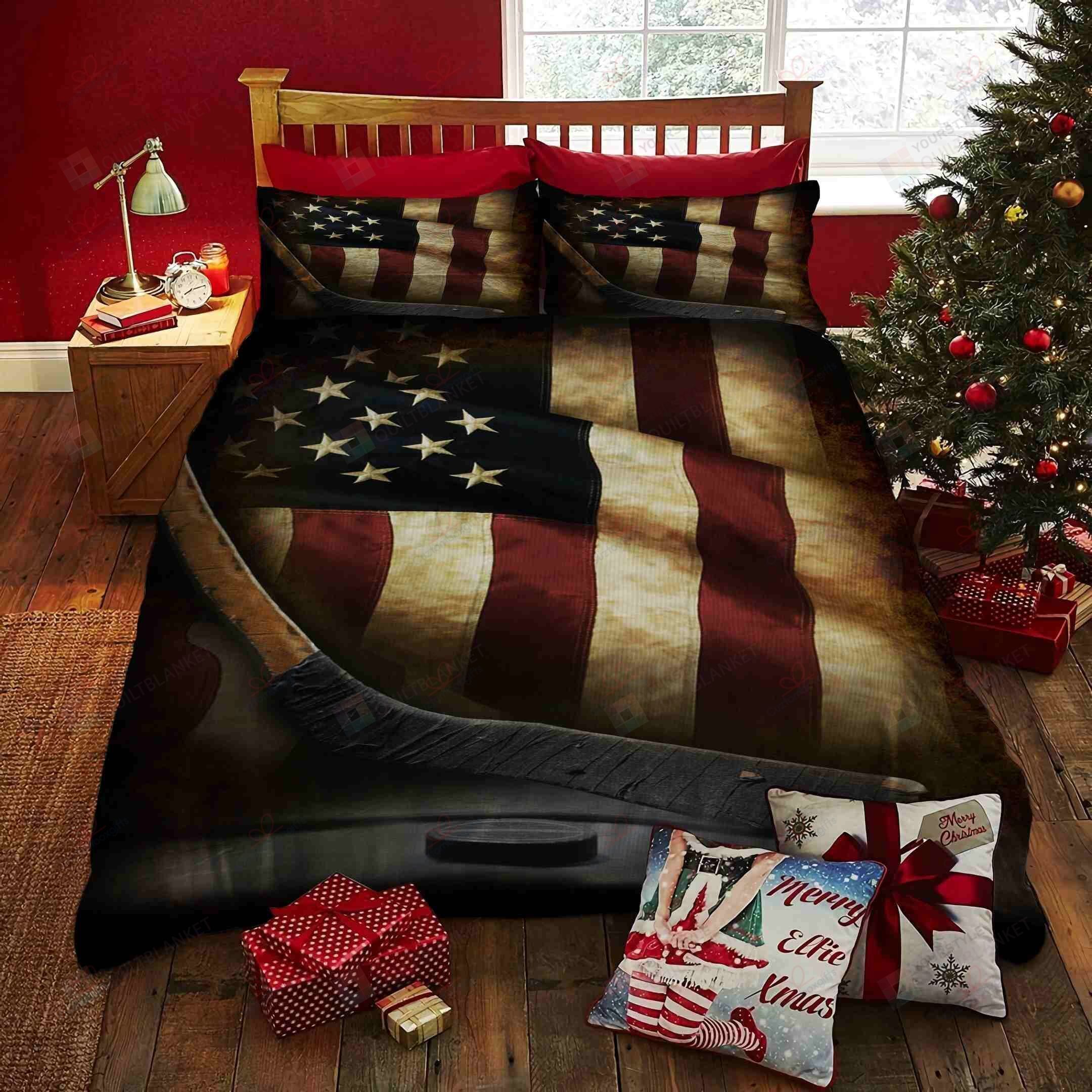 Hockey American Flag Bedding Set Cotton Bed Sheets Spread Comforter Duvet Cover Bedding Sets