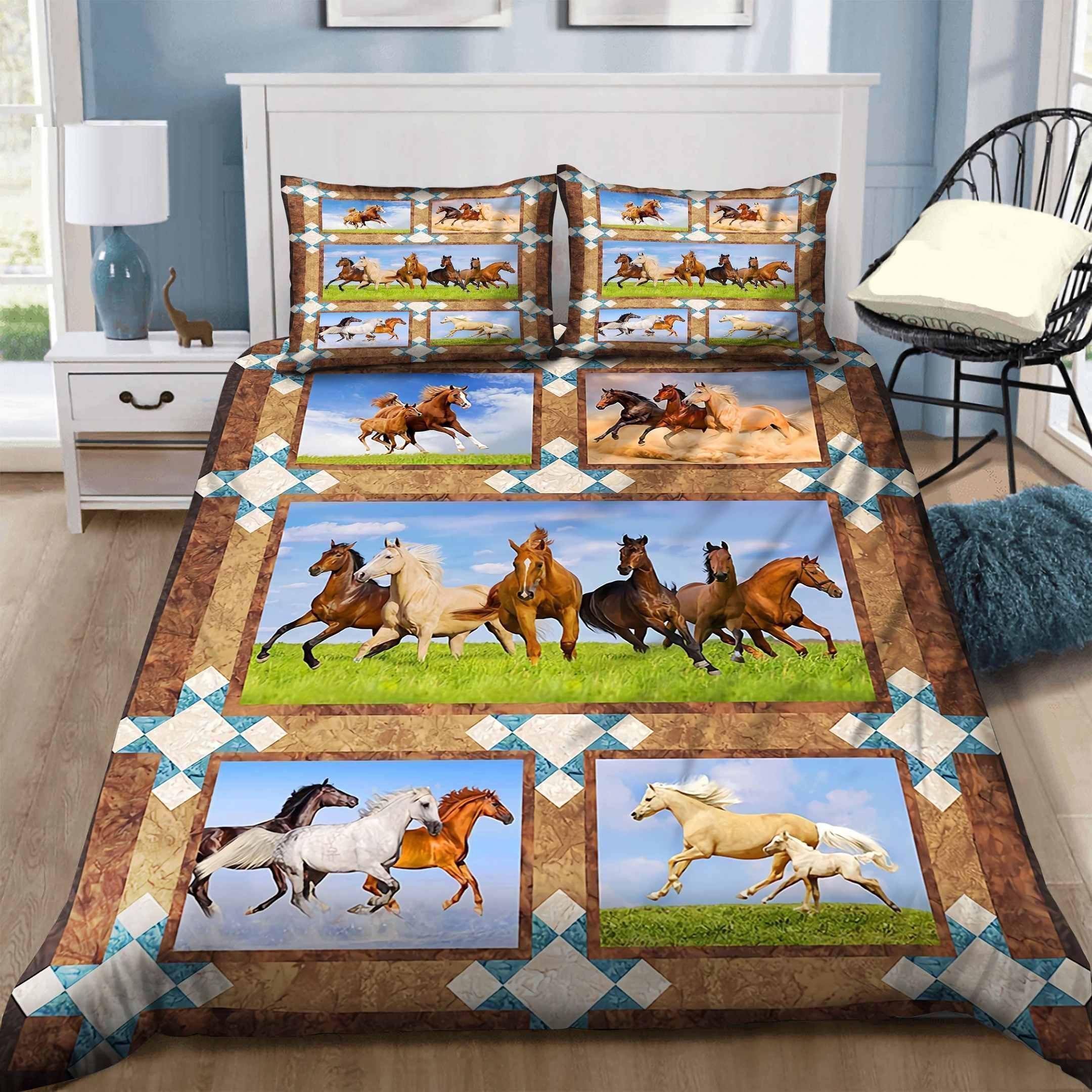 Horses Running Bedding Set Bed Sheet Spread Comforter Duvet Cover Bedding Sets