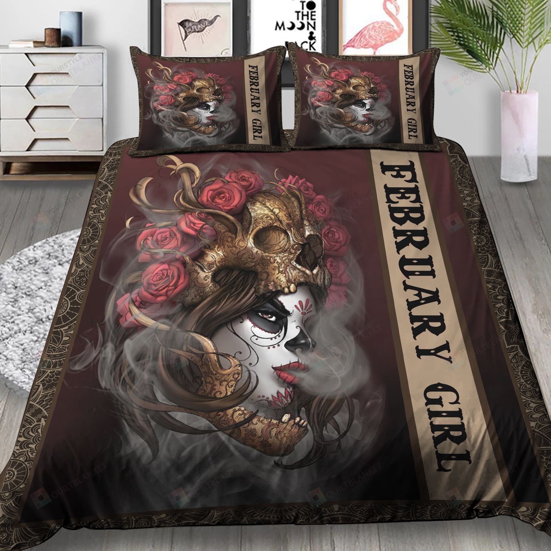 Lp- February Girl Skull Girl Bedding Set