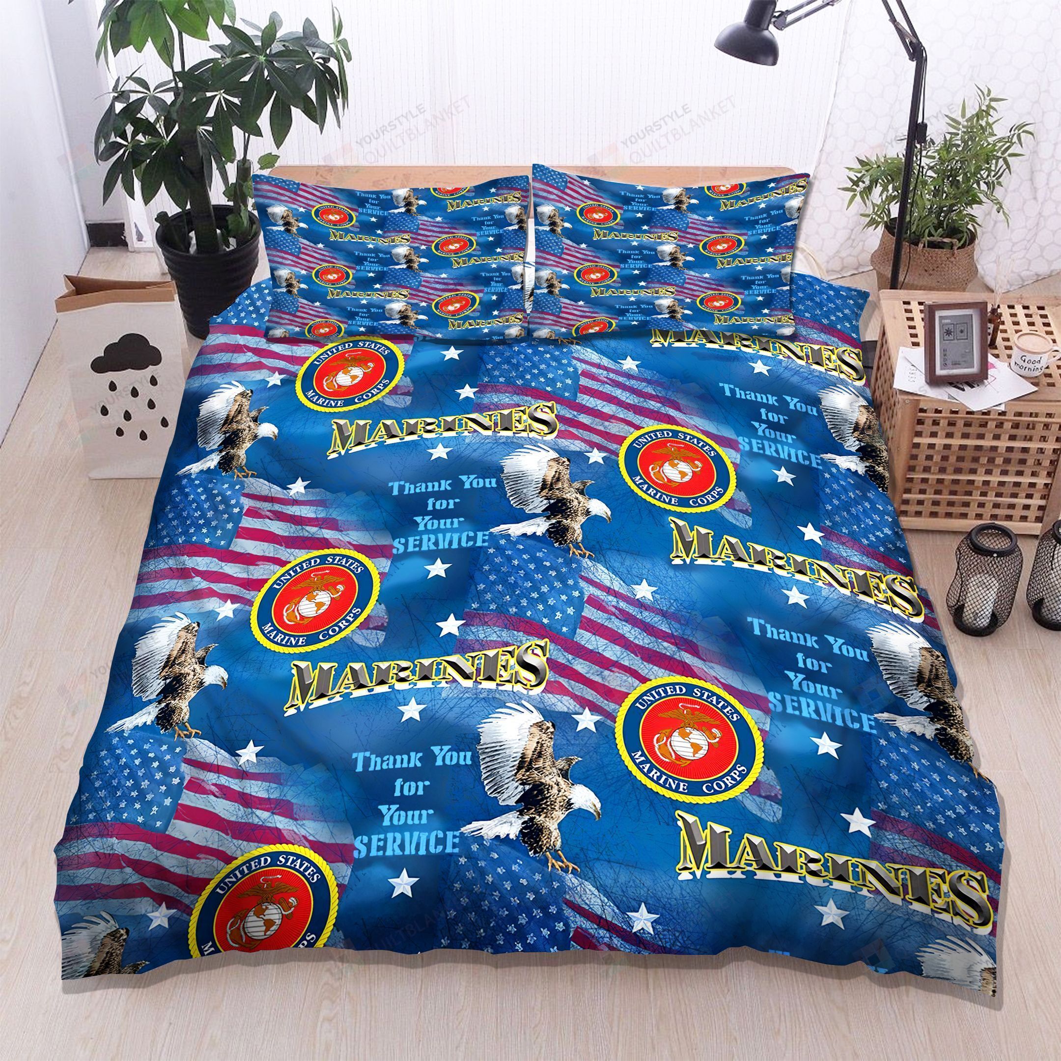 US Marine Corps Bed Sheets Spread Duvet Cover Bedding Sets
