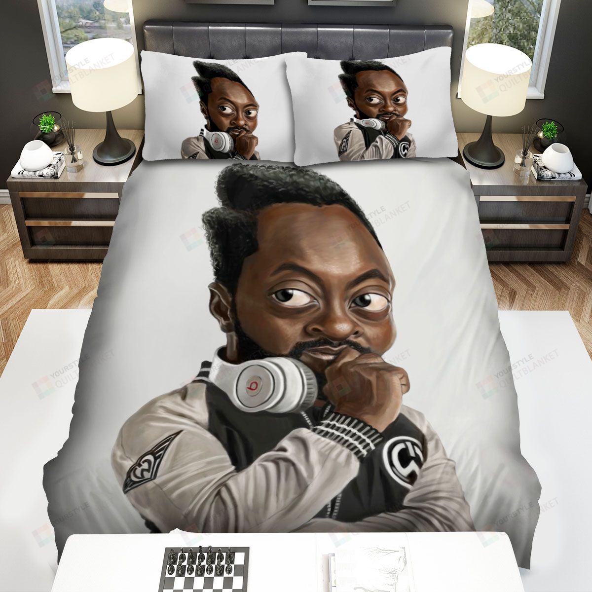 Will.I.Am Headphone Bed Sheets Spread Comforter Duvet Cover Bedding Sets