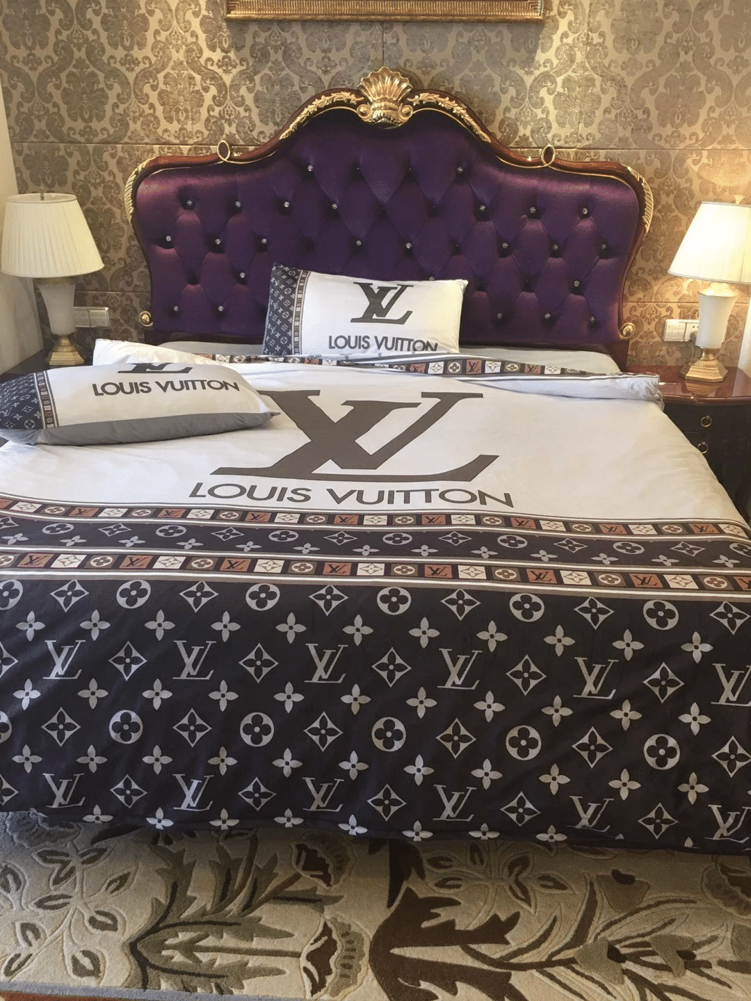 Lv Luxury Brand Lv Type 186 Bedding Sets Quilt Sets