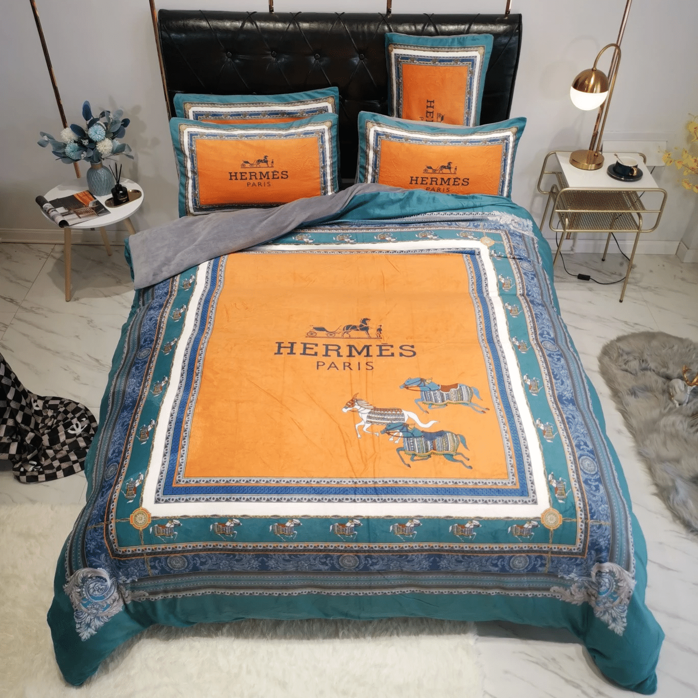 Hermes Paris Luxury Brand Type 91 Hermes Bedding Sets Quilt