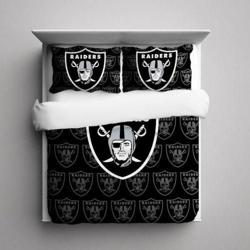 Nfl Oakland Raiders 3d Duvet Cover Bedding Set Quilt Bed