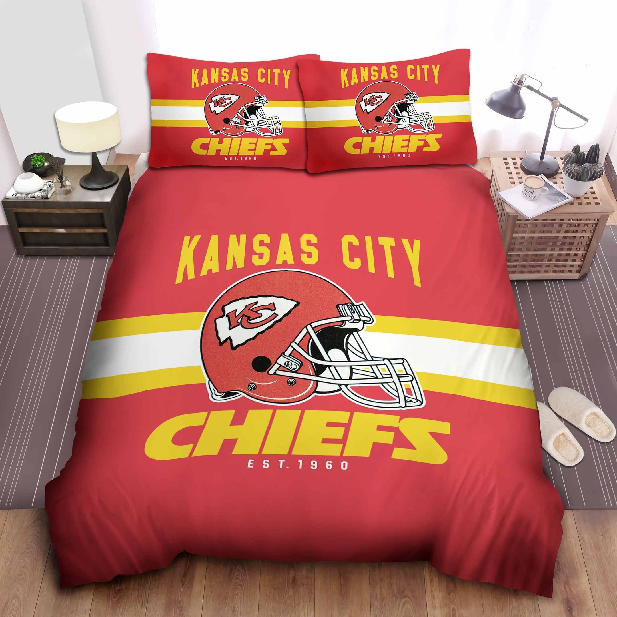 Kansas City Chiefs Nfl Team Duvet Cover Quilt Cover Pillowcase