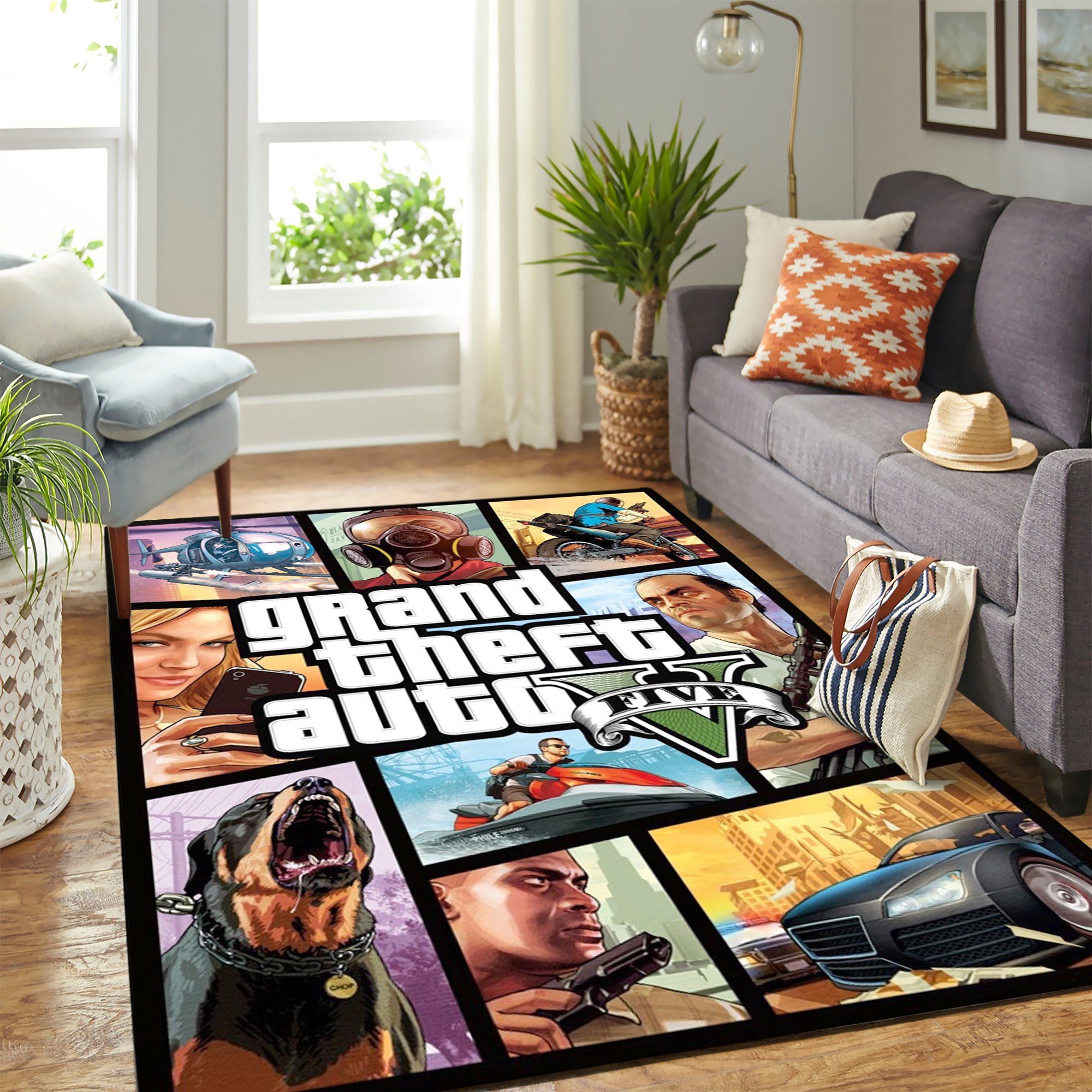 Shpock Grand Theft Auto V Gta Carpet Area Rug Bedroom Rug Home Decor - Indoor Outdoor Rugs