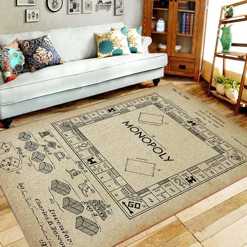 Monopoly Board Games Area Rug Living Room Rug US Gift Decor - Indoor Outdoor Rugs