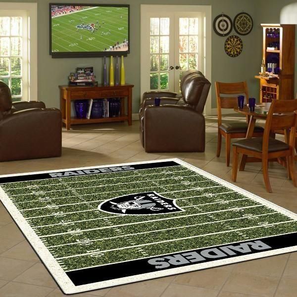 Oakland Raiders Area Rug Living Room Rug Home Floor Decor - Indoor Outdoor Rugs