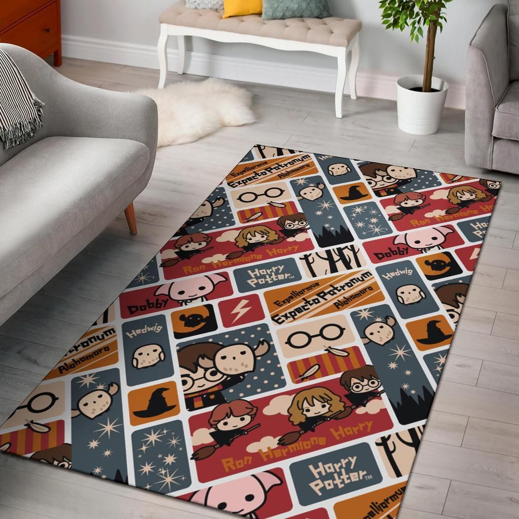 Harry Potter Chibi Pattern Area Rug Bedroom Rug Home Decor Christmas Gift US Decor - Indoor Outdoor Rugs