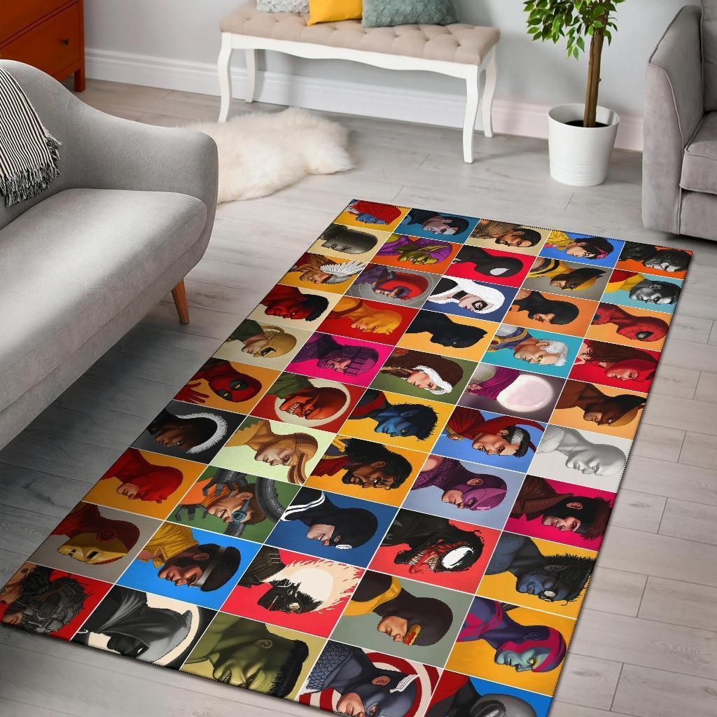 Marvel Comics Collage Head Rug For Living Room Rug Home Floor Decor - Indoor Outdoor Rugs