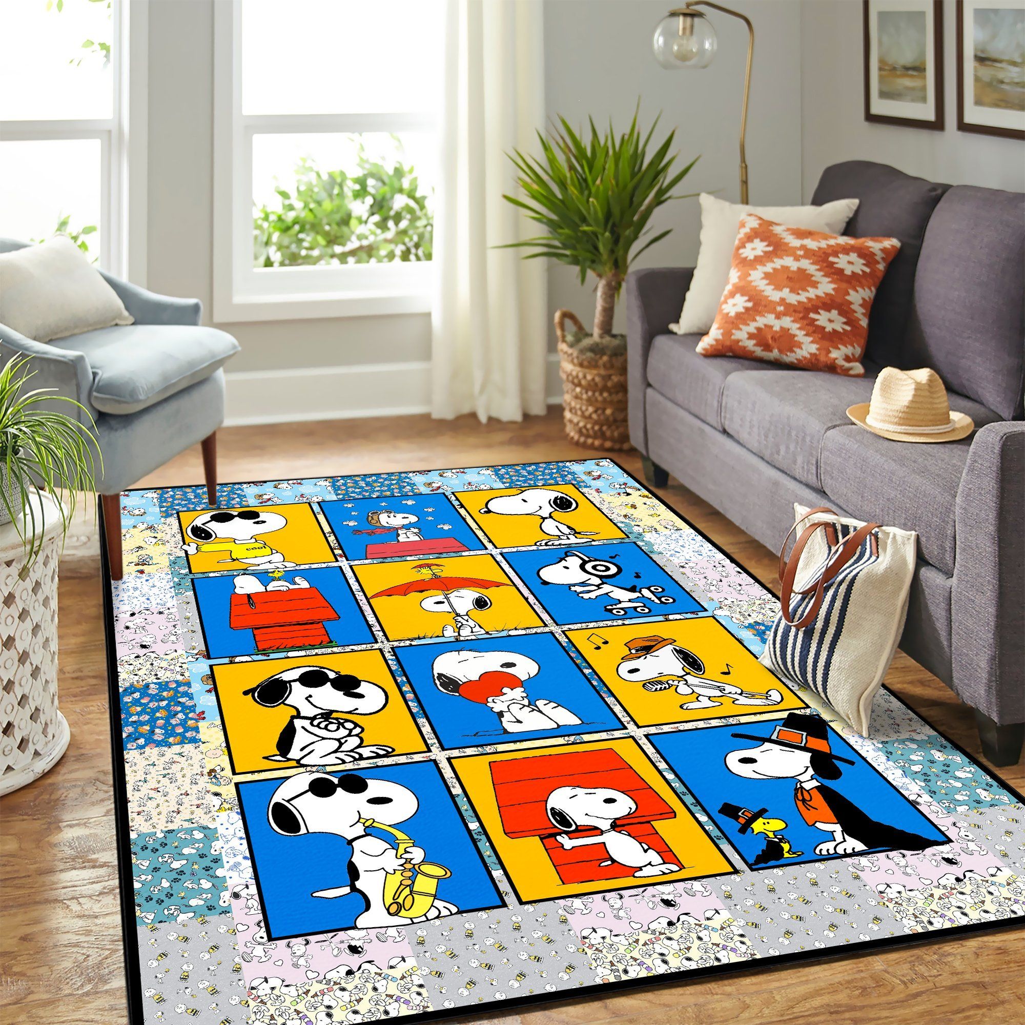 Rectangle Rug Snoopy Cute Carpet Floor Area Rug Home Decor - Indoor Outdoor Rugs